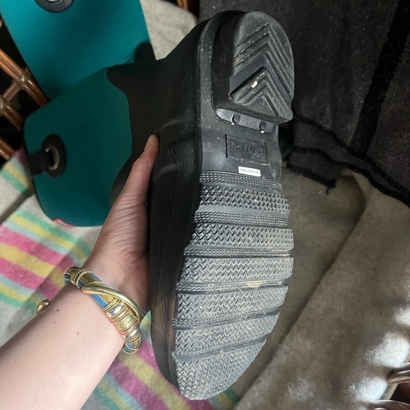 Hunter Teal and Black Rain Boots - Picture 6 of 6